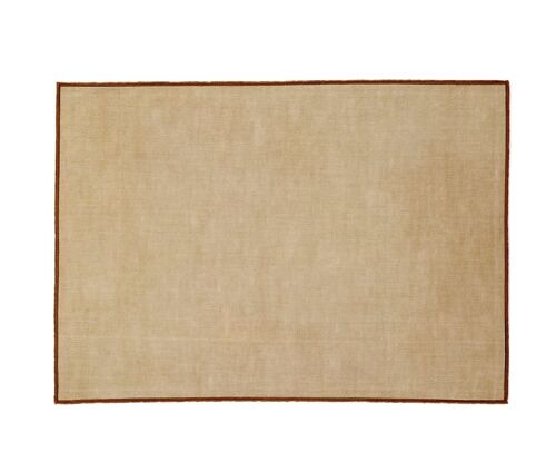 Set 2 manteles individuales beige de lino con ribete