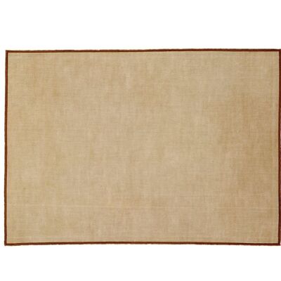 Set 2 manteles individuales beige de lino con ribete