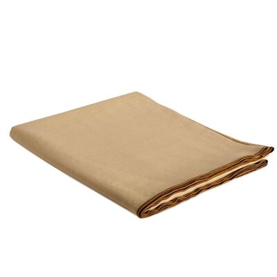 Beige linen tablecloth with edging