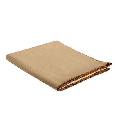 Beige linen tablecloth with edging 140x240 cm