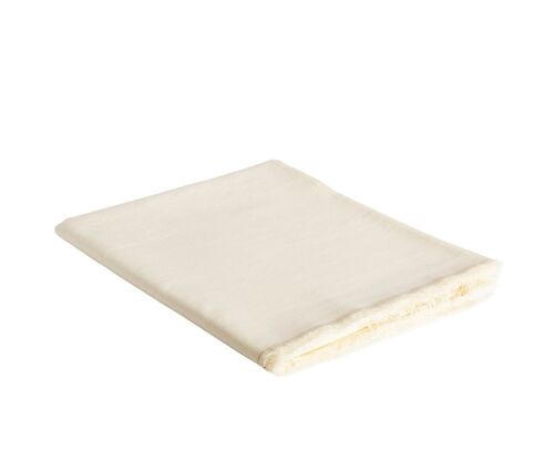 Mantel de mesa blanco de lino con flecos 140x240 cm