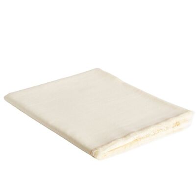 Mantel de mesa blanco de lino con flecos 140x240 cm