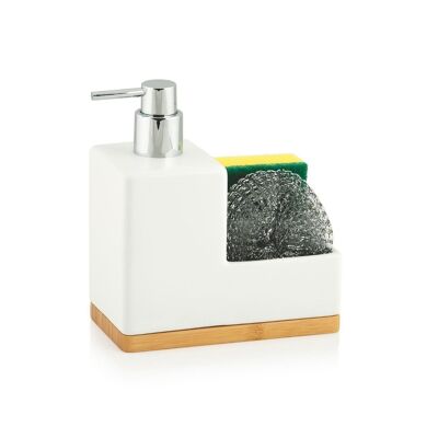 White bamboo kitchen dispenser