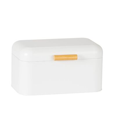 Nordic white metal bread bin