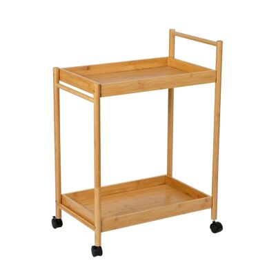 Beige bamboo waitress trolley