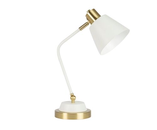 Lámpara de mesa vintage de metal blanco