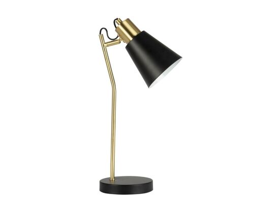 Lámpara de mesa industrial de metal negro