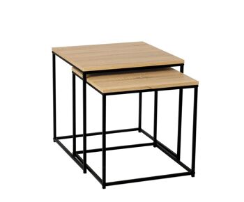 Tables d'appoint en métal et bois de style industriel