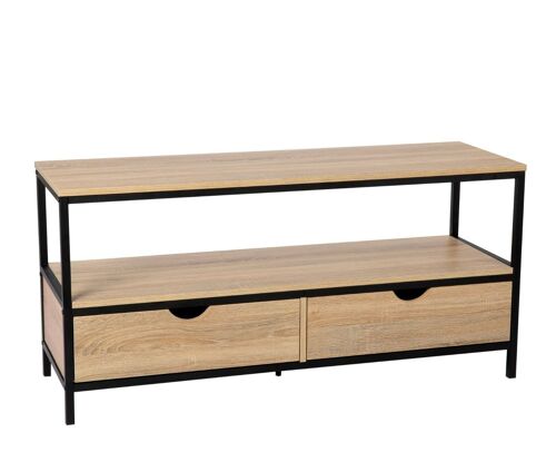 Mueble tv estilo industrial de madera y metal