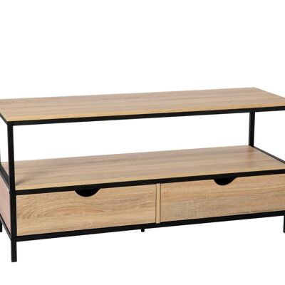 Industrial style wood and metal tv stand