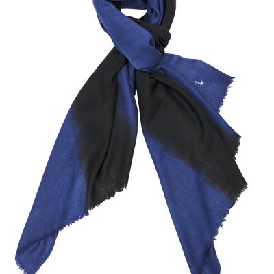 Luxurious Merino Wool & Silk Scarf - Blue & Purple Tie Dye (SKU0001-3)