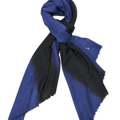 Luxurious Merino Wool & Silk Scarf - Blue & Purple Tie Dye (SKU0001-3)