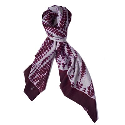 Super Fine 100% Cashmere Scarf - Purple and Mauve Tie Dye (SKU0013-1)