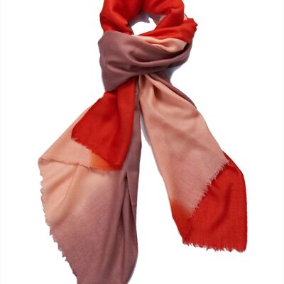 Super Soft Cashmere Blend Scarf - Shades of Pink Dip Dye (SKU0027-2)