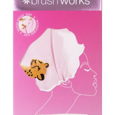 Brushworks Reversible Shower Cap - Leopard Pattern