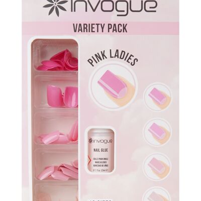Invogue Pink Ladies Square Nails - Lot varié (120 pièces)