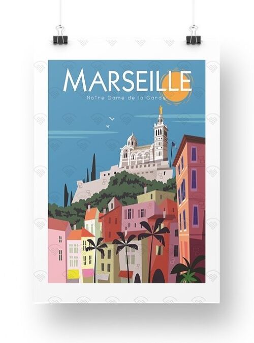 Affiche Marseille - Bonne Mère 40x50cm