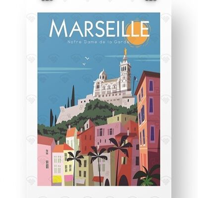 Affiche Marseille - Bonne Mère 40x50cm