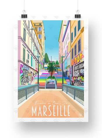Affiche Marseille - Cours Ju 40x50cm