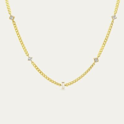 Regina Gold Necklace - Mint Flower -