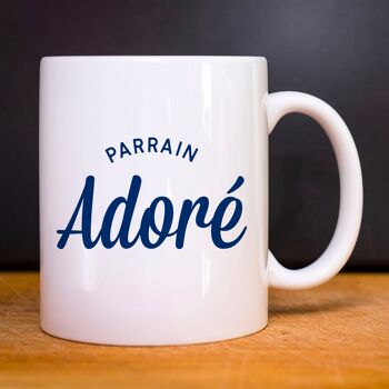 Mug blanc parrain adoré 2 waf