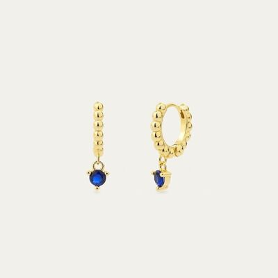 Ivy Blue Gold Earrings - Mint Flower -