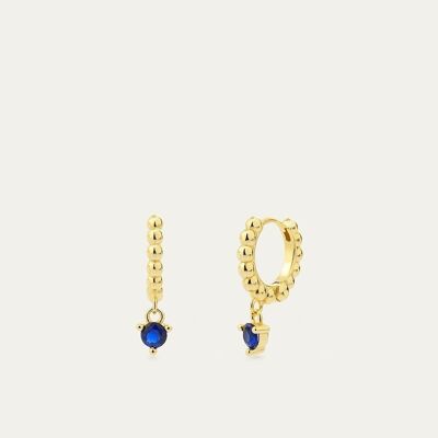 Ivy Blue Gold Earrings - Mint Flower -