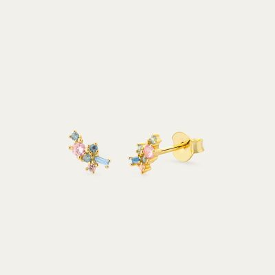 Lilibeth Gold Earrings - Mint Flower -