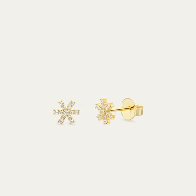 Felicity Gold Earrings - Mint Flower -