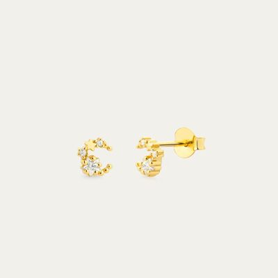 Misha Gold Earrings - Mint Flower -