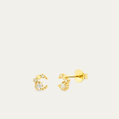 Misha Gold Earrings - Mint Flower -