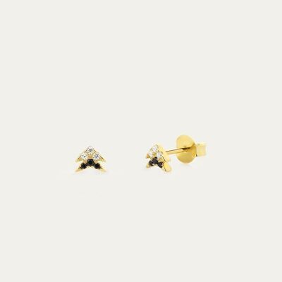 Aina Gold Earrings - Mint Flower -