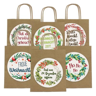 Christmas gift bag XXL Set 2 Christmas wreaths