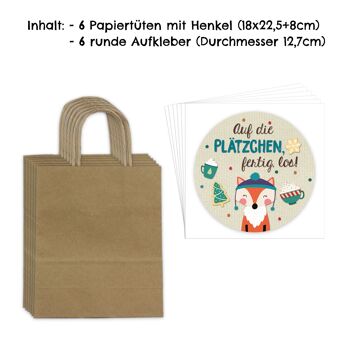 Sac Cadeau Noël XXL Set 4 Animaux Mignons Papier Cadeau 2