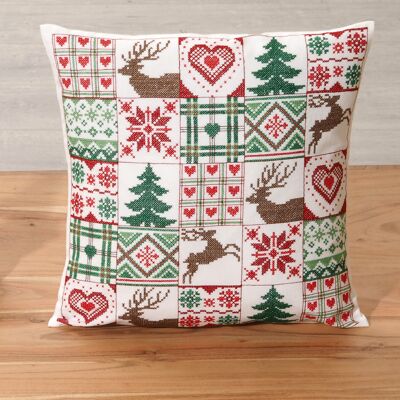 Christmas Patches Cross Stitch DIY Pillowcase Kit