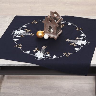 Winter Night Embroidery DIY Table Topper Kit