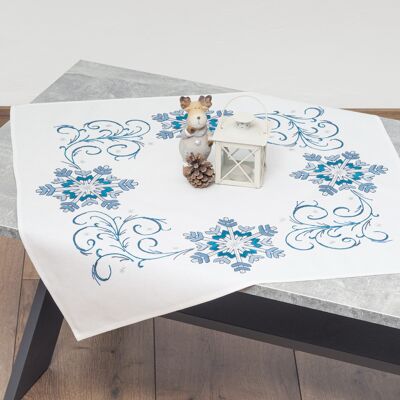 Snowflake Embroidery DIY Table Topper Kit