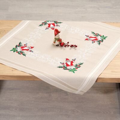 Santa with Birds Embroidery DIY Table Topper Kit