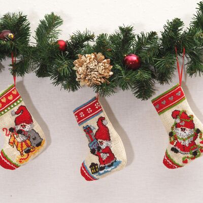 Santa at Work Cross Stitch DIY Stocking Kit