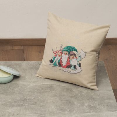 Gnome Slumber Party Cross Stitch DIY Pillowcase Kit