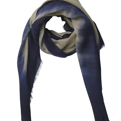 Marineblauer Schal aus Natura-Wolle