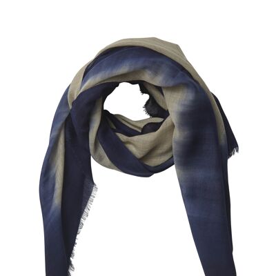 Marineblauer Schal aus Natura-Wolle