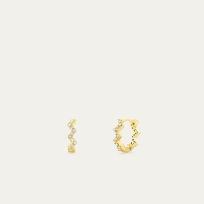 Mayra Gold Earrings - Mint Flower -