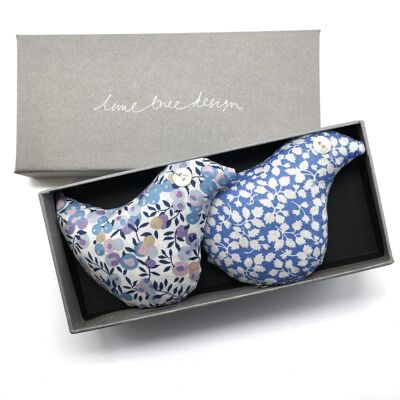 Lark Rise Box of 2 Lavender Birds Made with Liberty Fabric