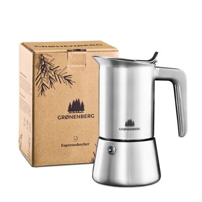 Stainless steel espresso maker suitable for 4 cups induction