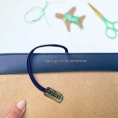 Cuaderno de viaje Stitch Your Travels Europe Edition - Cuero vegano azul marino