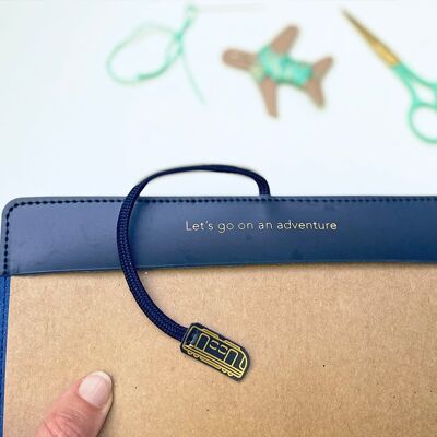 Stitch Your Travels Europe Edition Travel Notebook - Navy vegan leather