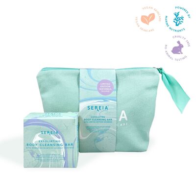 Washbag with Cleansing Bar Set - Aqua