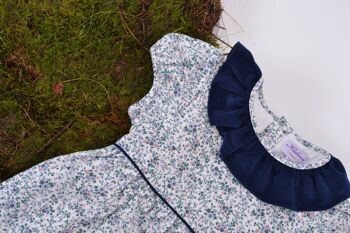 Robe Marion imprimé petites fleurs bleues 4