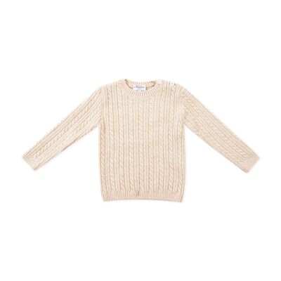 Cream 100% wool cable knit sweater